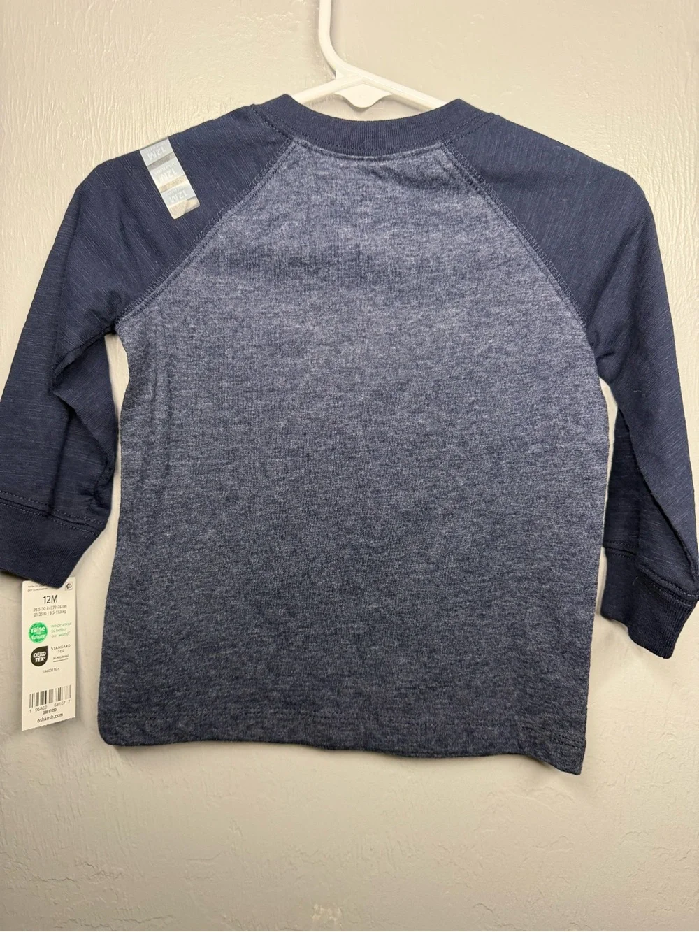 Bundle of 2 OshKosh B'gosh Navy Two-Tone Long-Sleeve Henley Tee